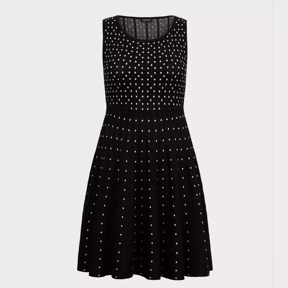 Torrid Black and White Polka Dot Midi Dress
